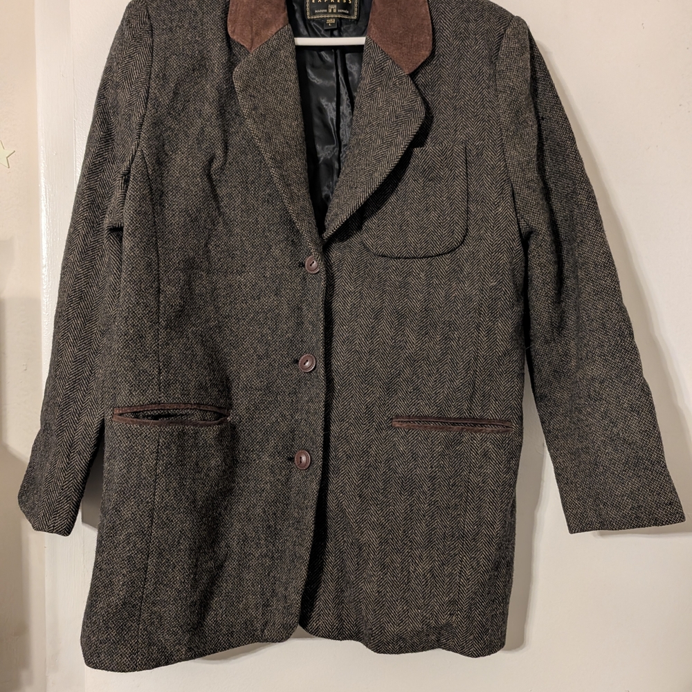 Express Brown Tweed Jacket with Brown Accents